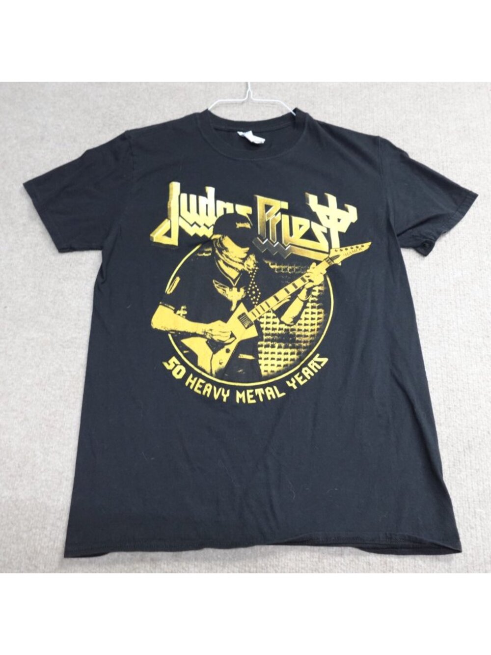 Judas Priest T-shirt Medium Black Double Sided Tipton Foundation 50 Years